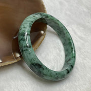 Type A Green with Spicy Green Veins Jade Jadeite Bangle - 54.91g Inner Diameter 56.7mm Thickness 13.0 by 8.0mm - Huangs Jadeite and Jewelry Pte Ltd