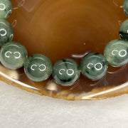 Type A Semi Icy Green Piao Hua Jade Jadeite Bracelet 63.56g 13.2mm/bead 16 beads - Huangs Jadeite and Jewelry Pte Ltd