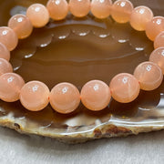 Natural Sunstone Crystal Bracelet 太阳石 29.49g 10.5mm/bead 19 beads - Huangs Jadeite and Jewelry Pte Ltd