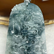 Type A Denim Blue Jade Jadeite Shan Shui Pendant - 36.03g 61.2 by 33.2 by 9.9mm - Huangs Jadeite and Jewelry Pte Ltd