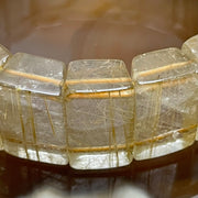 Natural Golden Rutilated Quartz Bracelet 手牌 - 64.13g 18.4 by 6.9mm/piece 19 Pieces - Huangs Jadeite and Jewelry Pte Ltd