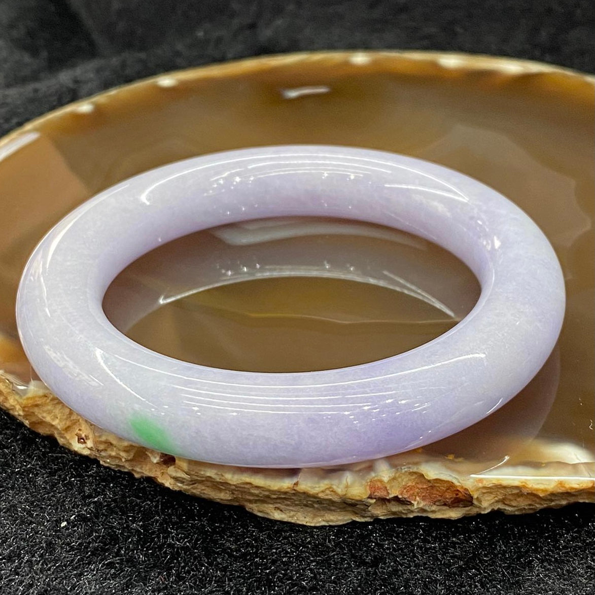 Type A Burmese Lavender Jade Jadeite Bangle - 98.21g 11.7 by 12.4mm inner diameter 55.8mm - Huangs Jadeite and Jewelry Pte Ltd