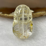 Natural Golden Rutilated Quartz Pixiu Charm for Wealth and Protection 13.04g 31.3 by 18.8 by 13.8mm - Huangs Jadeite and Jewelry Pte Ltd