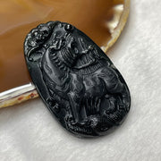 Type A Black Jade Jadeite Tiger & Bat 19.99g 56.3 by 36.9 by 8.2mm - Huangs Jadeite and Jewelry Pte Ltd