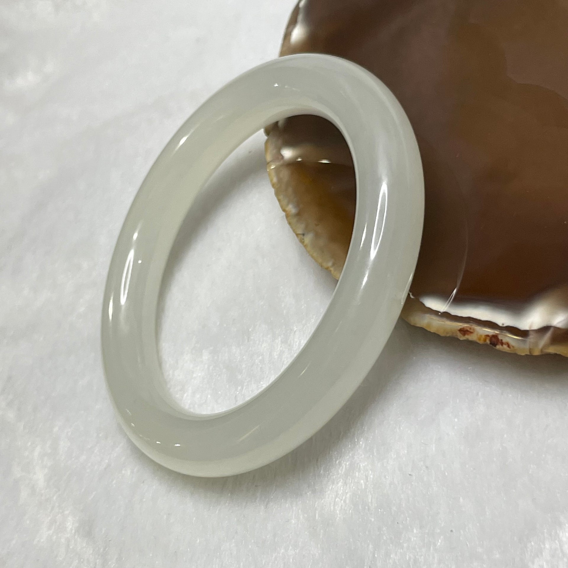 High Quality Natural Mutton Fat Nephrite Jade Bangle 51.71g Inner Diameter 55.5mm Thickness 10.2 by 10.3mm - Huangs Jadeite and Jewelry Pte Ltd