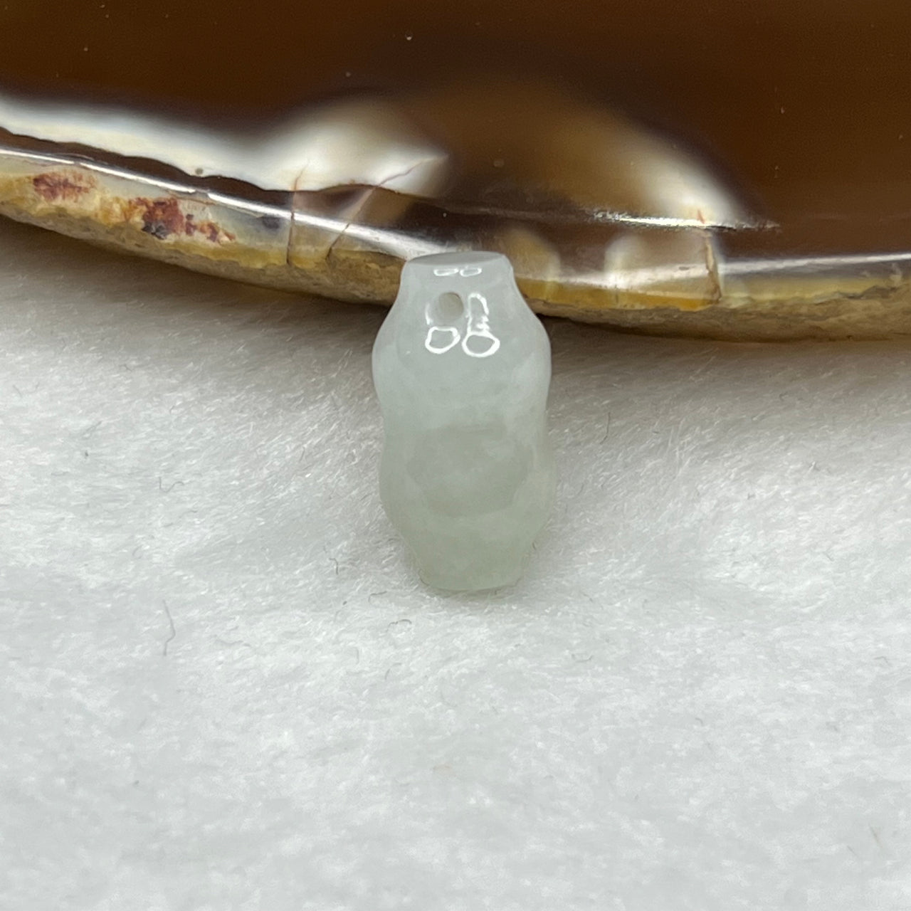 Type A Green Jade Jadeite Peanut - 1.57g 14.1 by 7.5 by 7.5 mm - Huangs Jadeite and Jewelry Pte Ltd