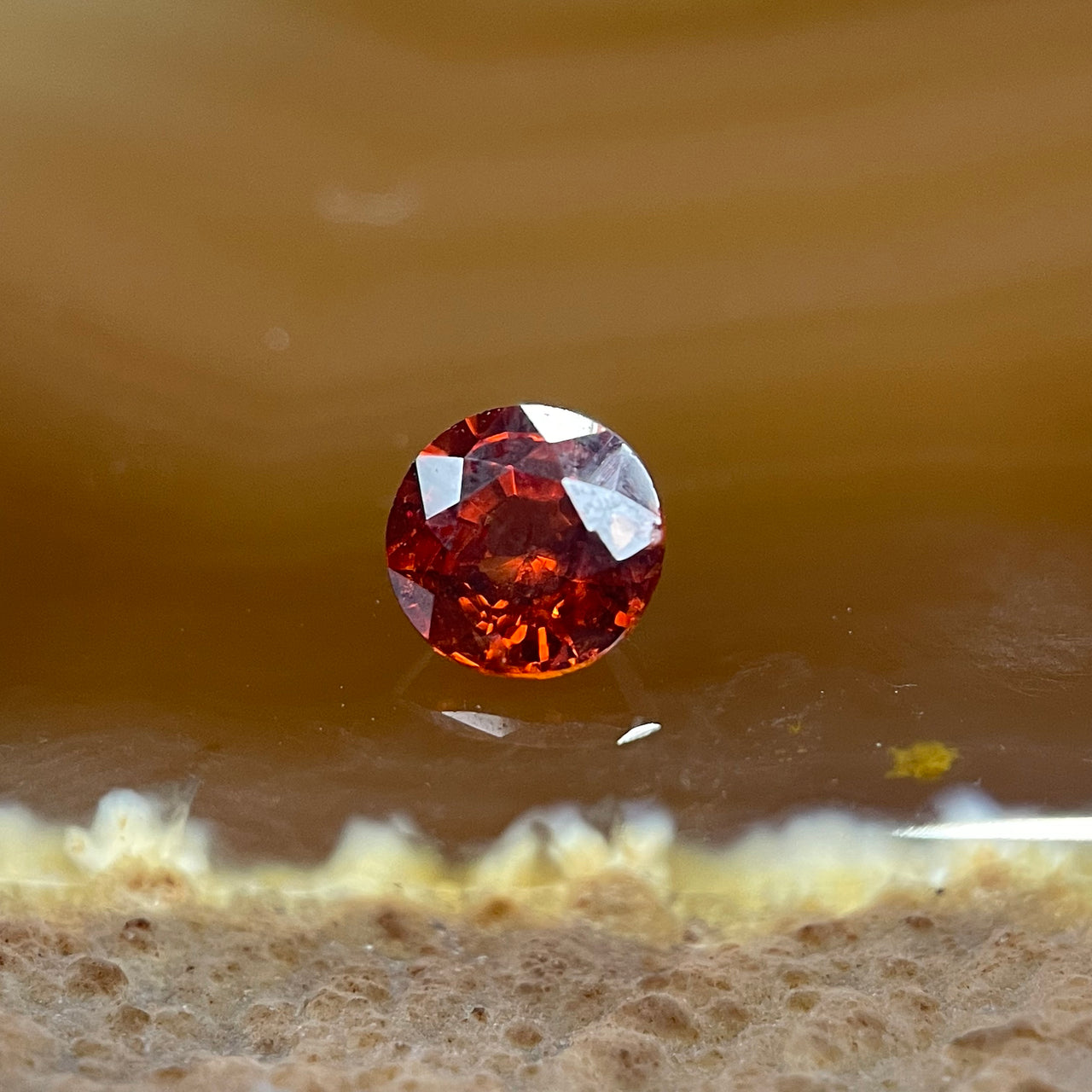 Natural Orange Red Garnet Crystal Stone for Setting - 0.75ct 5.1 by 5.1 by 3.3mm - Huangs Jadeite and Jewelry Pte Ltd