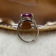 Natural Ruby 925 Sliver Ring size adjustable 3.65g 16.6 by 10.5 by 6.9mm - Huangs Jadeite and Jewelry Pte Ltd