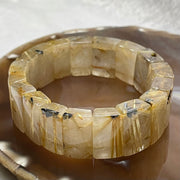 Natural Golden Rutilated Quartz Bracelet 手牌 - 72.37g 18.7 by 14.9 by 8.2mm/piece 18 pieces - Huangs Jadeite and Jewelry Pte Ltd