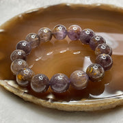 Natural Amethyst Cacoxenite Crystal Bracelet 45.16g 12.9mm/bead 16 beads - Huangs Jadeite and Jewelry Pte Ltd