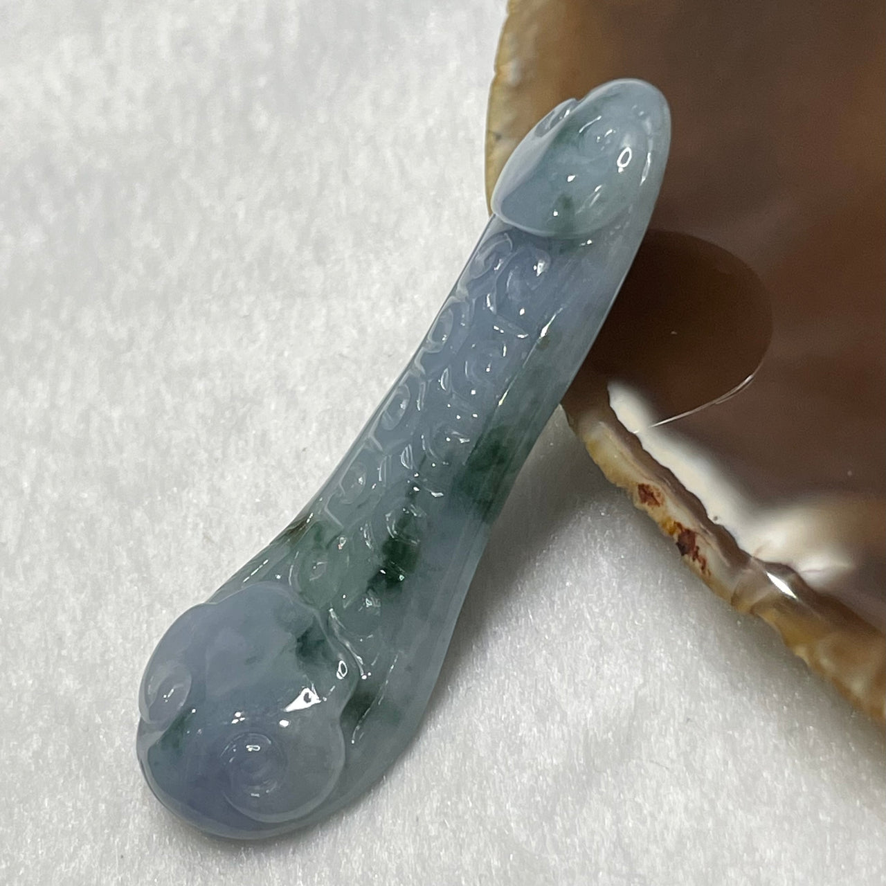 Type A Faint Green & Lavender Jade Jadeite Ruyi - 16.22g 59.9 by 20.0 by 8.1mm - Huangs Jadeite and Jewelry Pte Ltd