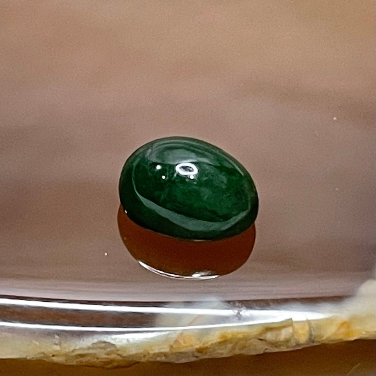 Type A Green Jade Jadeite Cabochon for Setting - 0.59g 9.0 by 7.0 by 5.1mm - Huangs Jadeite and Jewelry Pte Ltd