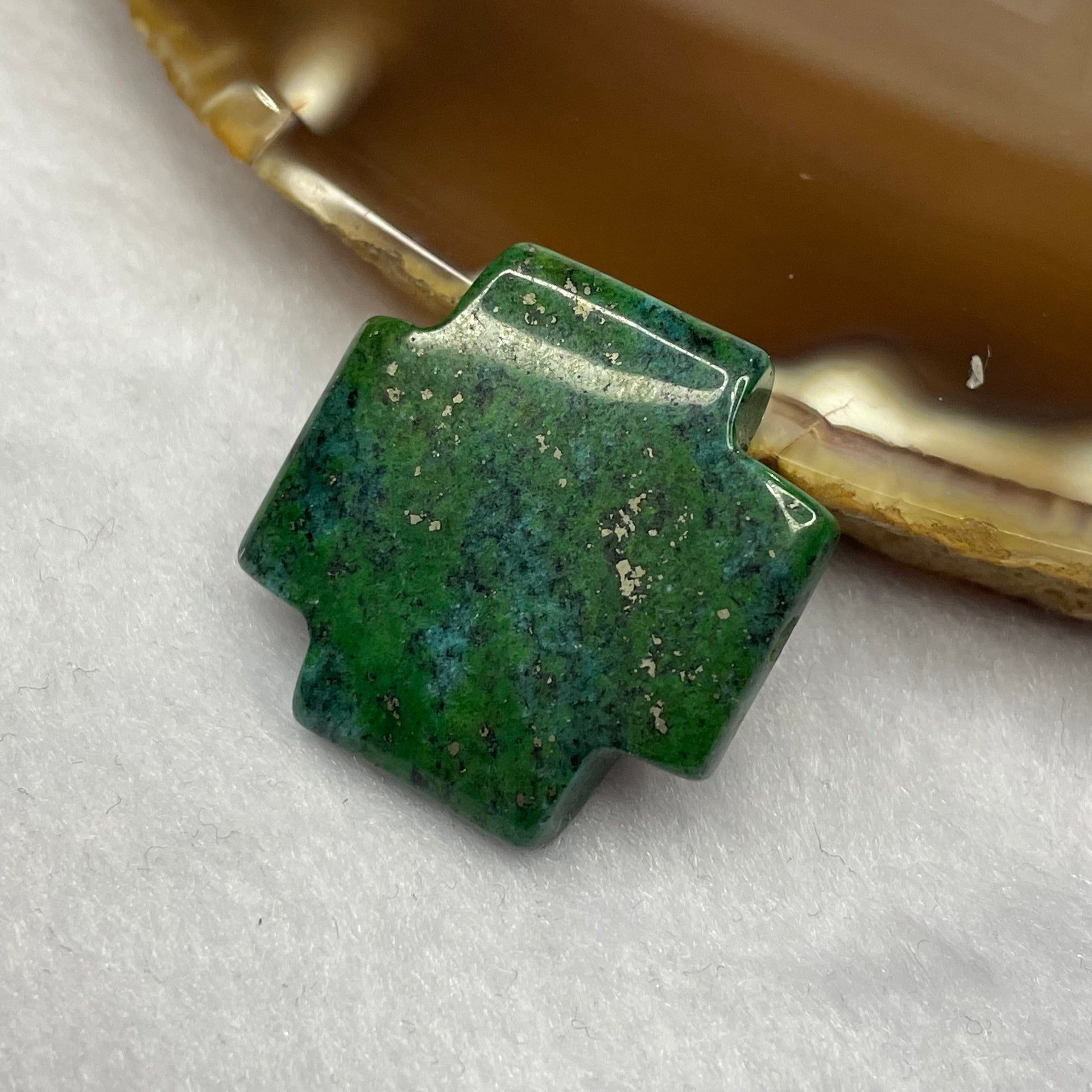 Natural Green Jasper Charm each about 5.34 g 20.4 by 20.4 by 5.2 mm - Huangs Jadeite and Jewelry Pte Ltd