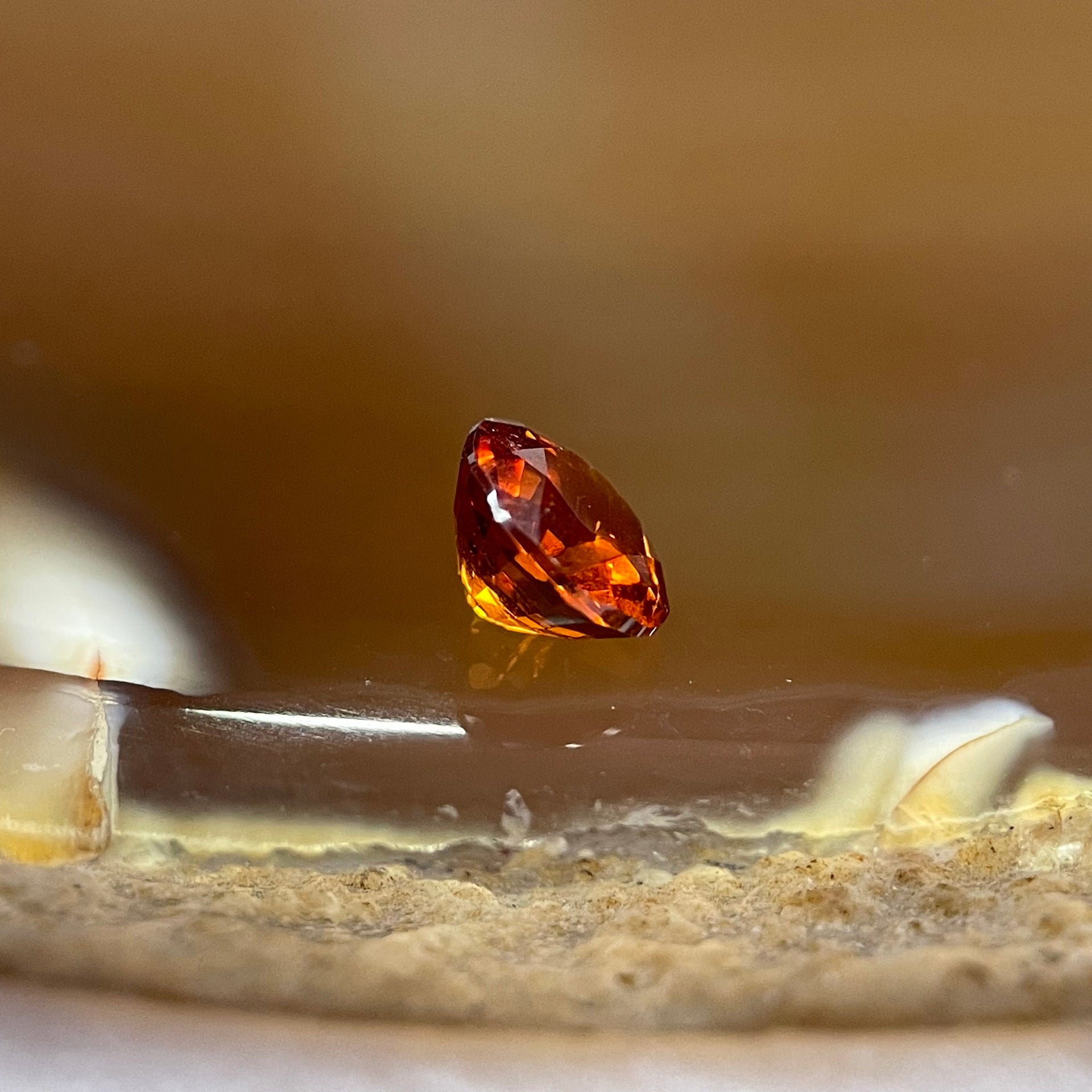 Natural Orange Red Garnet Crystal Stone for Setting - 0.80ct 5.1 by 5.1 by 3.3mm - Huangs Jadeite and Jewelry Pte Ltd