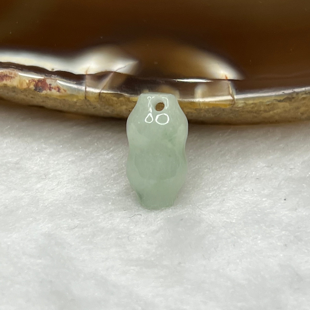 Type A Green Jade Jadeite Peanut - 1.49g 19.0 by 12.6 by 12.6 mm - Huangs Jadeite and Jewelry Pte Ltd