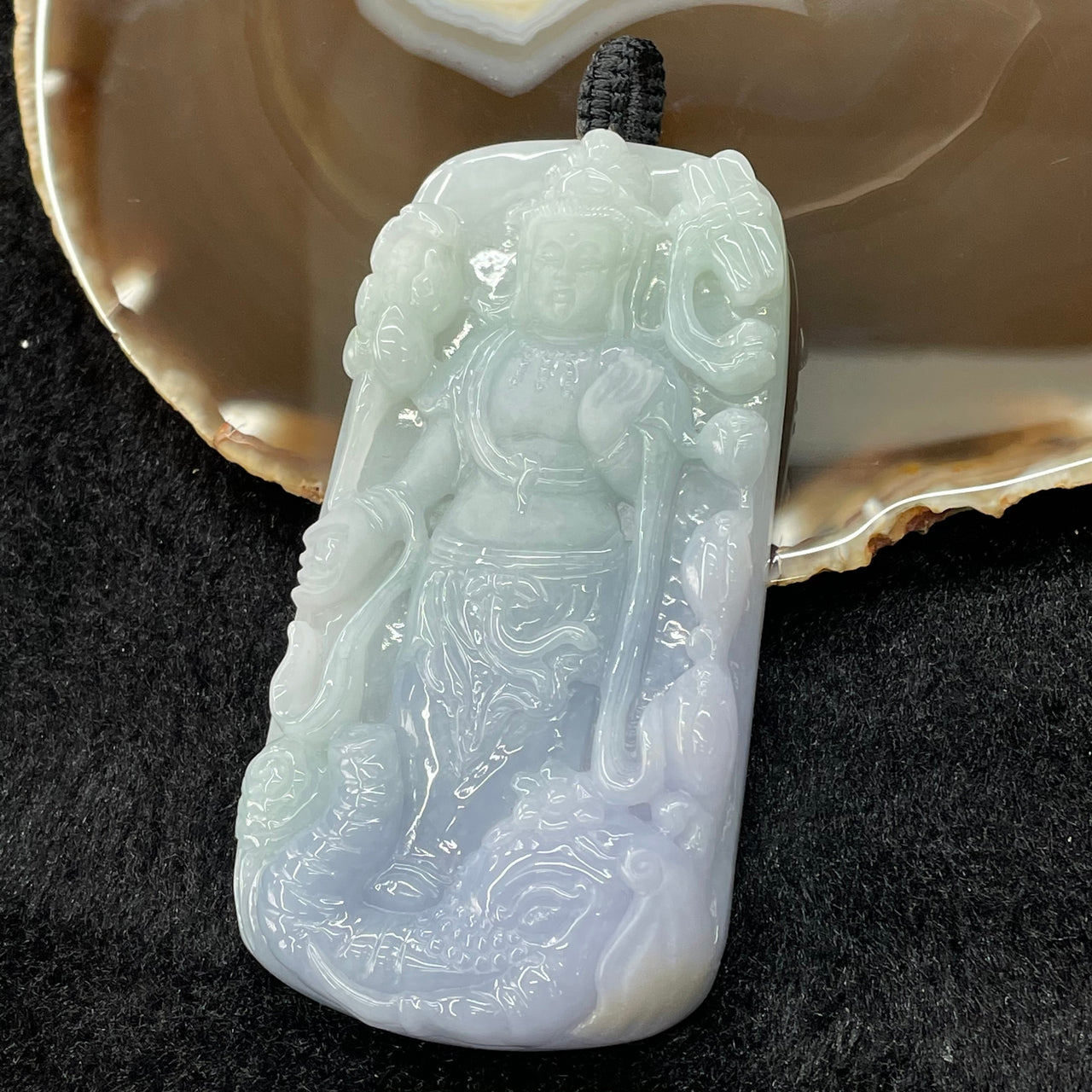 Type A Burmese Lavender & Green Jade Jadeite Guan Yin & Elephant - 116.14g 91.4 by 49.2 by 13.0mm - Huangs Jadeite and Jewelry Pte Ltd