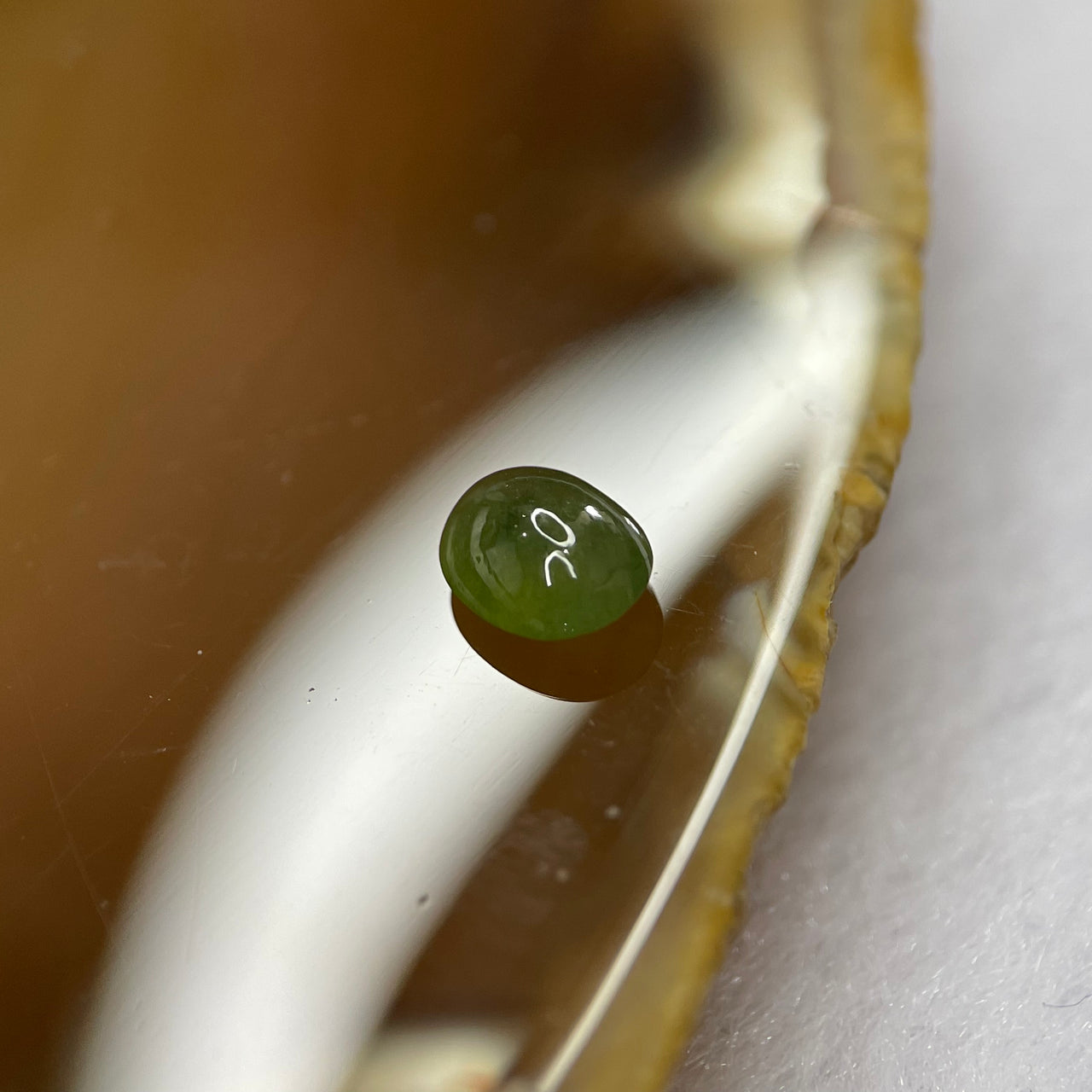 Type A Icy Green Jade Jadeite Cabochon for Setting - 1.10ct 6.9 by 5.2 by 3.2mm - Huangs Jadeite and Jewelry Pte Ltd