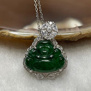 Type A Green Omphacite Jade Jadeite Milo Buddha - 2.57g 23.6 by 16.9 by 5.5mm - Huangs Jadeite and Jewelry Pte Ltd