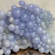 Rare Type A Deep Blueish Lavender Grapes & Duck 152.3G 44.2 by 23.6 by 10.8mm with wooden stand total 730.2g 168.4 by 78.8 by 153.0mm - Huangs Jadeite and Jewelry Pte Ltd