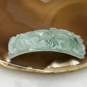 Type A Semi Icy Green Piao Hua Jade Jadeite Dragon Charm - 17.42g 54.7 by 17.1 by 7.9mm - Huangs Jadeite and Jewelry Pte Ltd