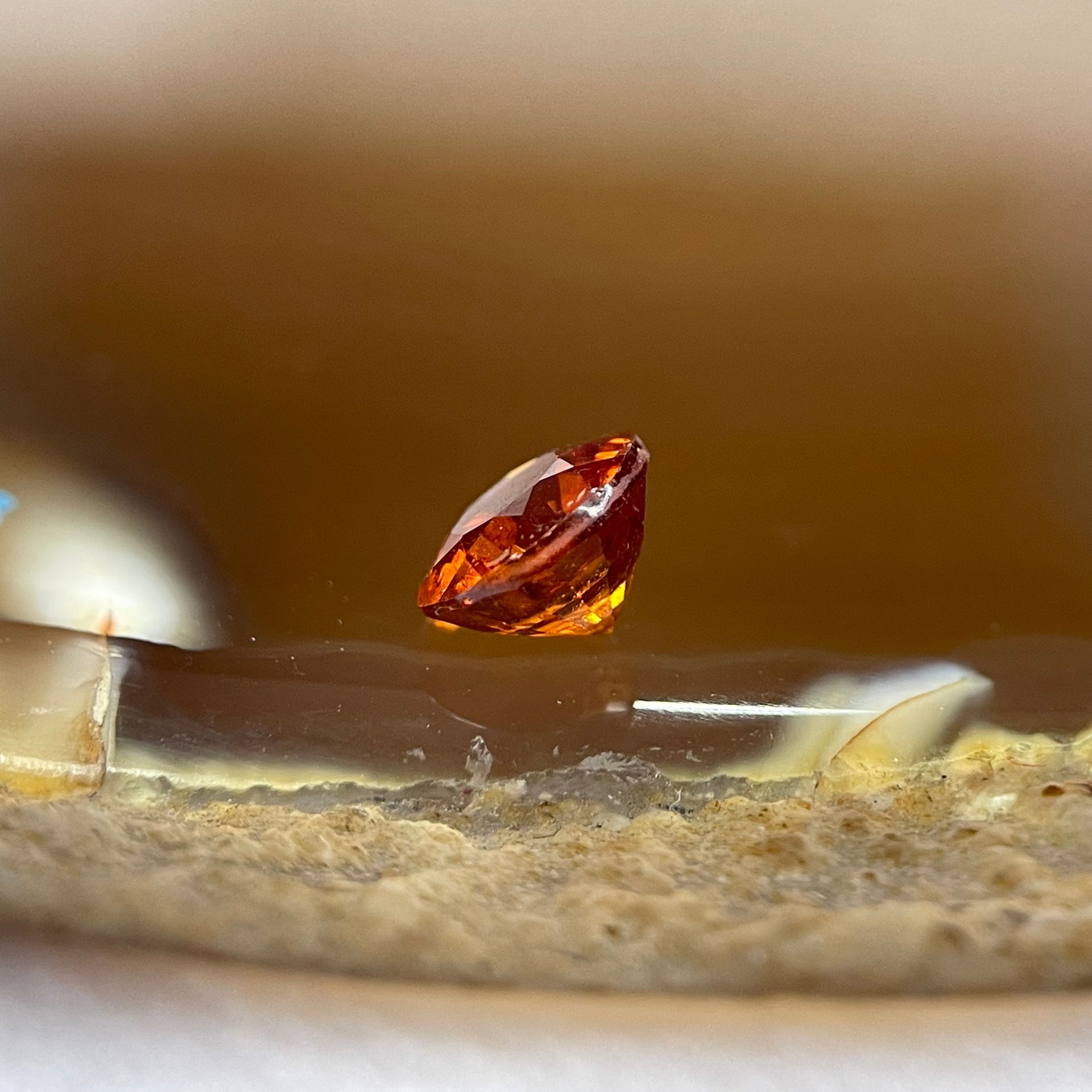 Natural Orange Red Garnet Crystal Stone for Setting - 1.10ct 5.6 by 5.6 by 3.6mm - Huangs Jadeite and Jewelry Pte Ltd