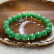 Rare High Quality Type A Full Green Jade Jadeite Beads Bracelet 29.76g 9.6mm/bead 20 beads - Huangs Jadeite and Jewelry Pte Ltd