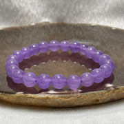 Natural Purple Crystal Beads Bracelet - 17.7g 8.3mm/bead 23 beads - Huangs Jadeite and Jewelry Pte Ltd