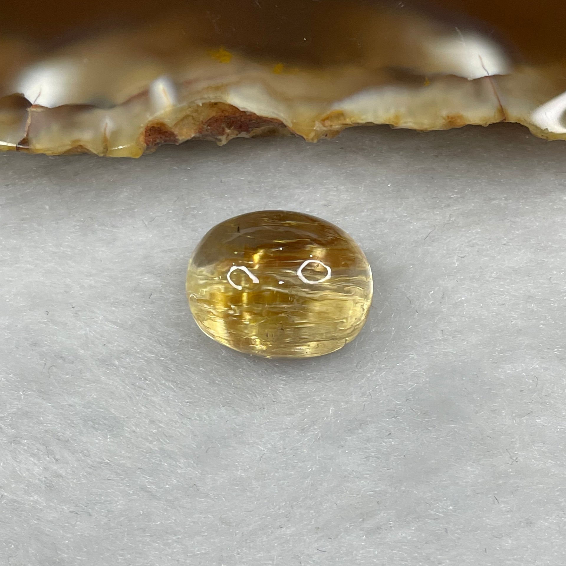 Natural Golden Rutilated Quartz Stone 2.72g 14.9 by 11.6 by 9.6mm - Huangs Jadeite and Jewelry Pte Ltd