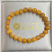 Natural Amethyst Cacoxenite Crystal Bracelet - 15.34g 7.7mm/bead Feng Shui - Huangs Jadeite and Jewelry Pte Ltd