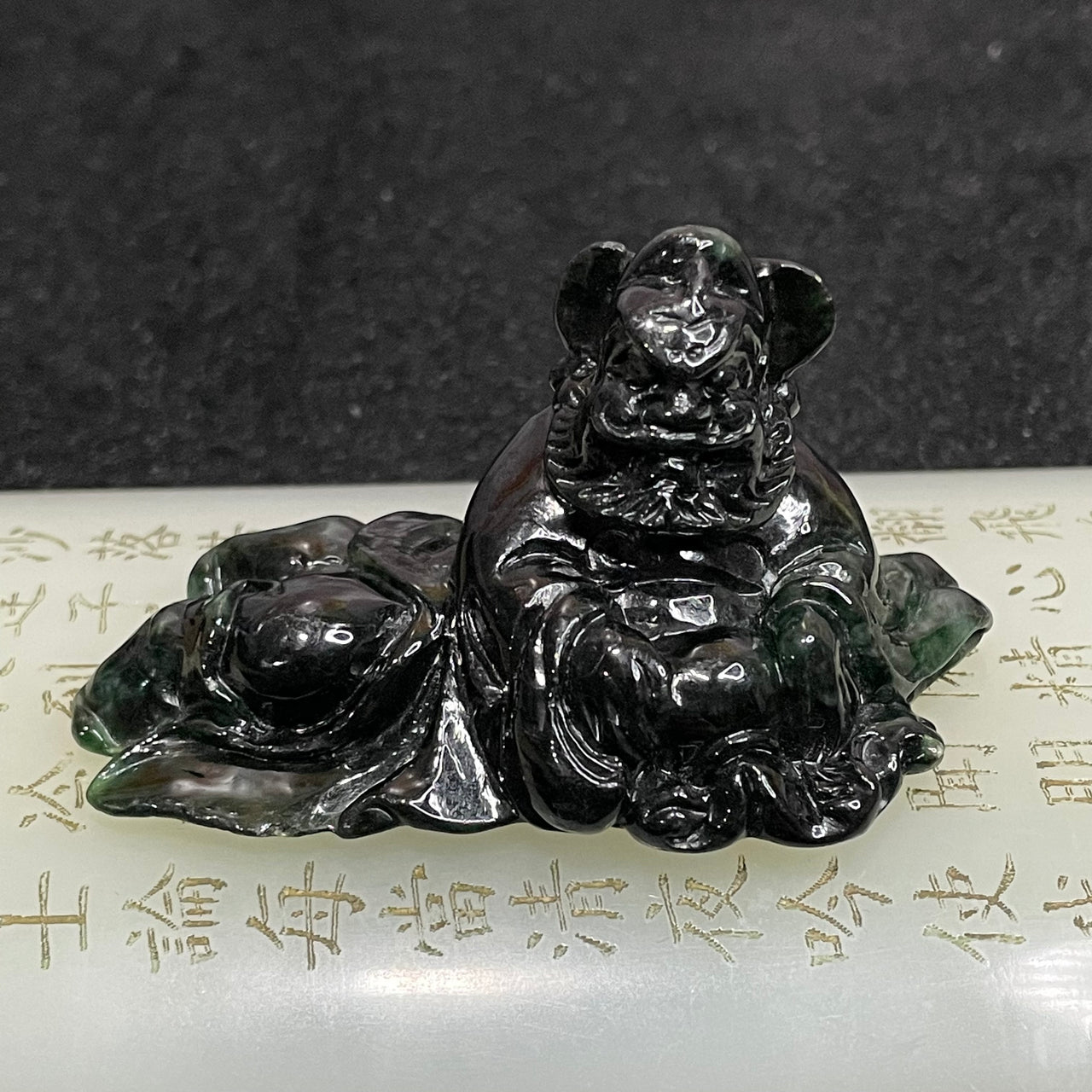 Type A Black Jade Jadeite Zhong Kui Display - 43.96g 62.6 by 30.3 by 30.8mm - Huangs Jadeite and Jewelry Pte Ltd