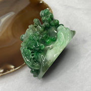 Type A Spicy Green Jade Jadeite Dragons Display - 230g 67.9 by 47.6 by 49.8mm - Huangs Jadeite and Jewelry Pte Ltd