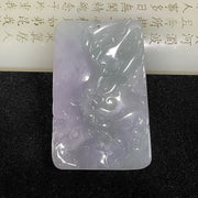 Type A Icy Lavender & Green Buddha 普度众生 Jade Jadeite - 116.93g 78.5 by 51.8 by 12.7mm - Huangs Jadeite and Jewelry Pte Ltd