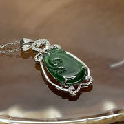 Type A Green Omphacite Jade Jadeite Ruyi - 3.10g 34.4 by 15.6 by 5.3mm - Huangs Jadeite and Jewelry Pte Ltd