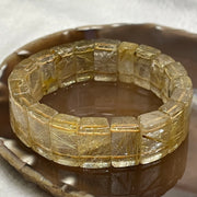 Natural Golden Rutilated Quartz Bracelet 手牌 - 68.60g 18.4 by 7.5mm/piece 20 pieces - Huangs Jadeite and Jewelry Pte Ltd