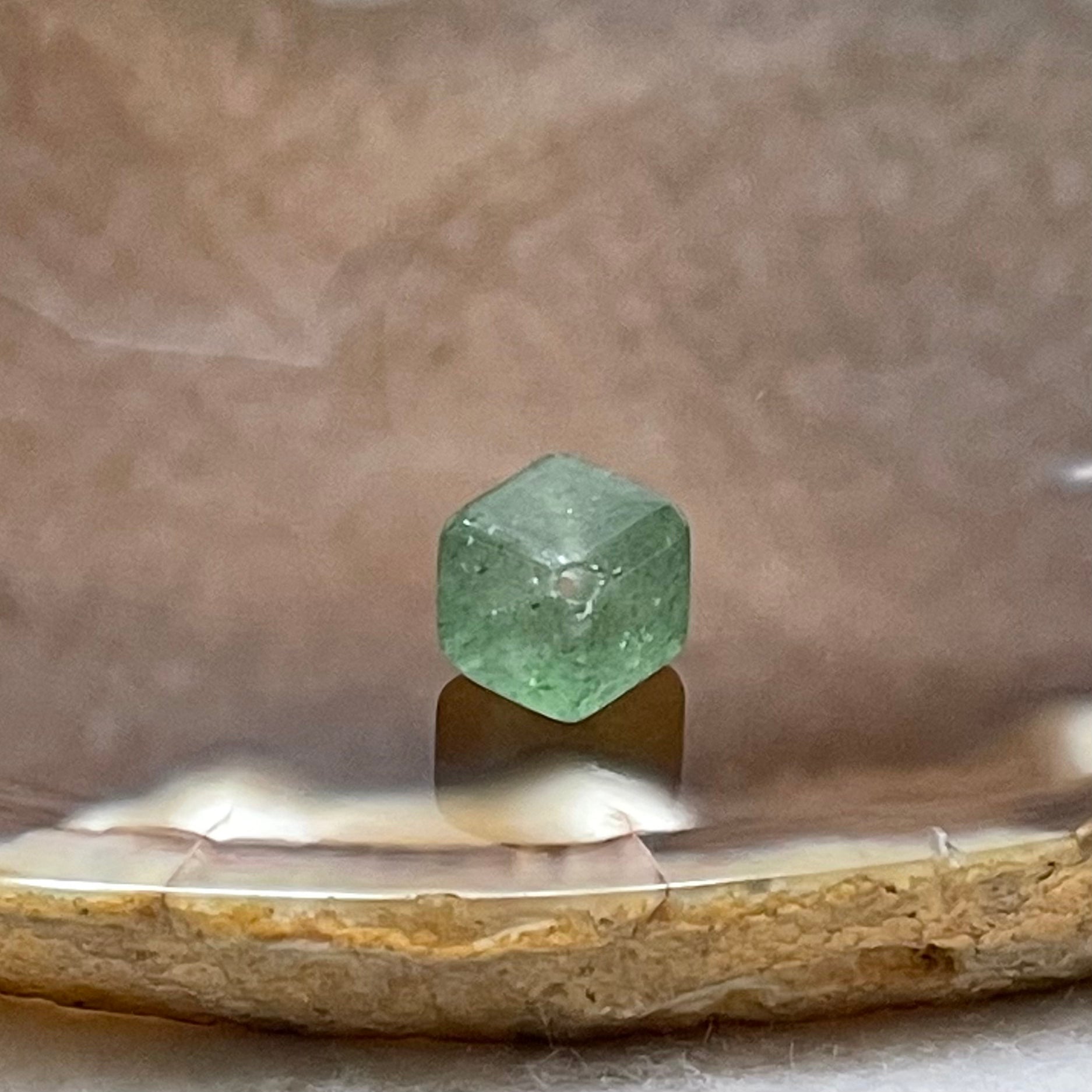 Natural Green Quartz Cube Charm - 0.9g 7.2 by 7.2 by 7.2mm - Huangs Jadeite and Jewelry Pte Ltd