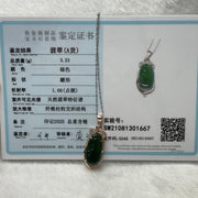 Type A Green Omphacite Jade Jadeite Ruyi -3.23g 36.8 by 12.8 by 6.4mm - Huangs Jadeite and Jewelry Pte Ltd