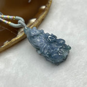 RARE Type A Dark Denim Blue Jade Jadeite Cabbage Pendant 18.06g 41.8 by 19.6 by 12.7mm - Huangs Jadeite and Jewelry Pte Ltd