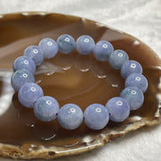 Rare High End Type A Burmese Intense Lavender Jade Jadeite Bracelet with NGI Cert - 63.76g 13.6mm/bead 16 beads - Huangs Jadeite and Jewelry Pte Ltd