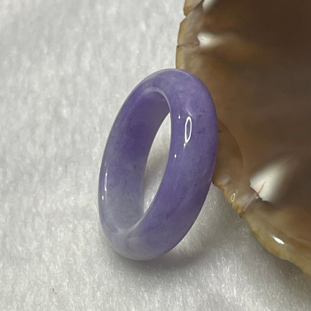 Type A Intense Lavender Jade Jadeite Ring - 5.06g US8 HK17.5 Inner Diameter 18.1mm Thickness 6.4 by 4.4mm - Huangs Jadeite and Jewelry Pte Ltd