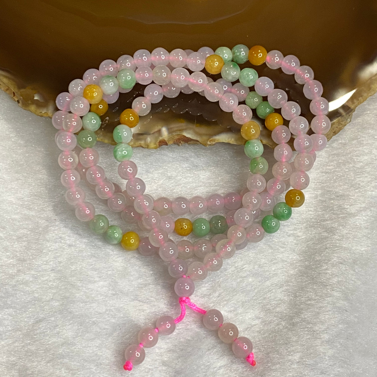 Type A mixed color Jadeite beads necklace 30.24g - Huangs Jadeite and Jewelry Pte Ltd