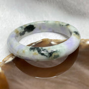 Type A Faint Green & Yellow, Lavender & Green Patches Jade Jadeite Bangle - 46.26g 51.0 by 11.5 by 8.1mm - Huangs Jadeite and Jewelry Pte Ltd