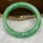 Rare High End Type A Intense Apple Green with Spicy Green Bangle 54.12g Inner Dia 56.4mm 12.1 by 8.1mm - Huangs Jadeite and Jewelry Pte Ltd