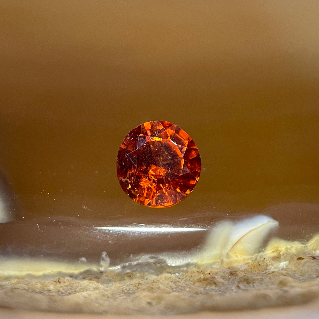 Natural Orange Red Garnet Crystal Stone for Setting - 0.80ct 5.4 by 5.4 by 3.2mm - Huangs Jadeite and Jewelry Pte Ltd