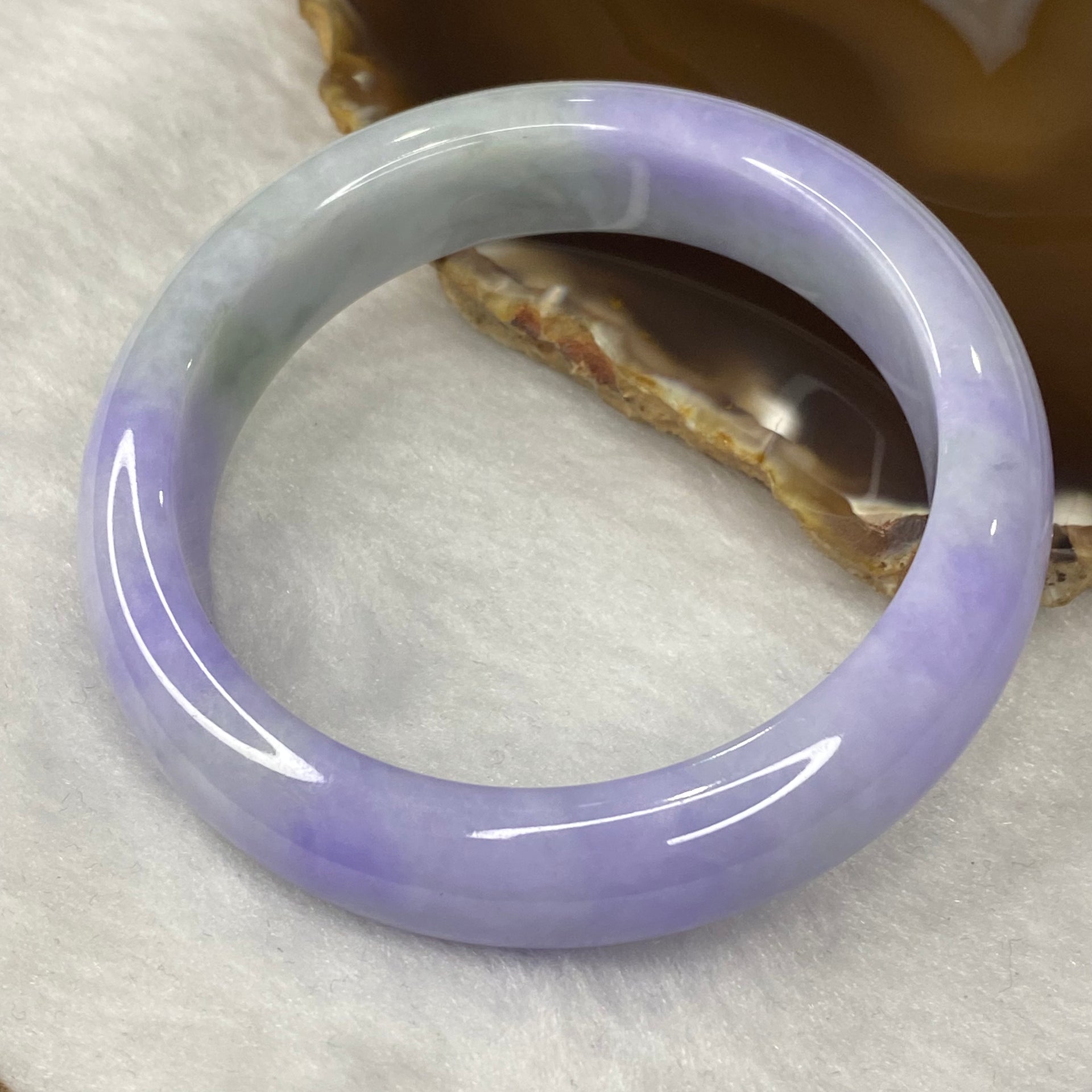 Rare Intense Bright Lavender Jadeite Bangle 80.62g Inner Dia 59.8mm 14.7 by 9.6mm - Huangs Jadeite and Jewelry Pte Ltd