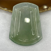 Grand Master Certified High Icy Type A Green Jadeite Shan Shui Pendant 23.48g 53.2 by 40.0 by 5.2mm - Huangs Jadeite and Jewelry Pte Ltd