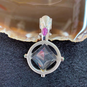 925 sliver clear crystal & ruby Feng Shui Pendant - Huangs Jadeite and Jewelry Pte Ltd