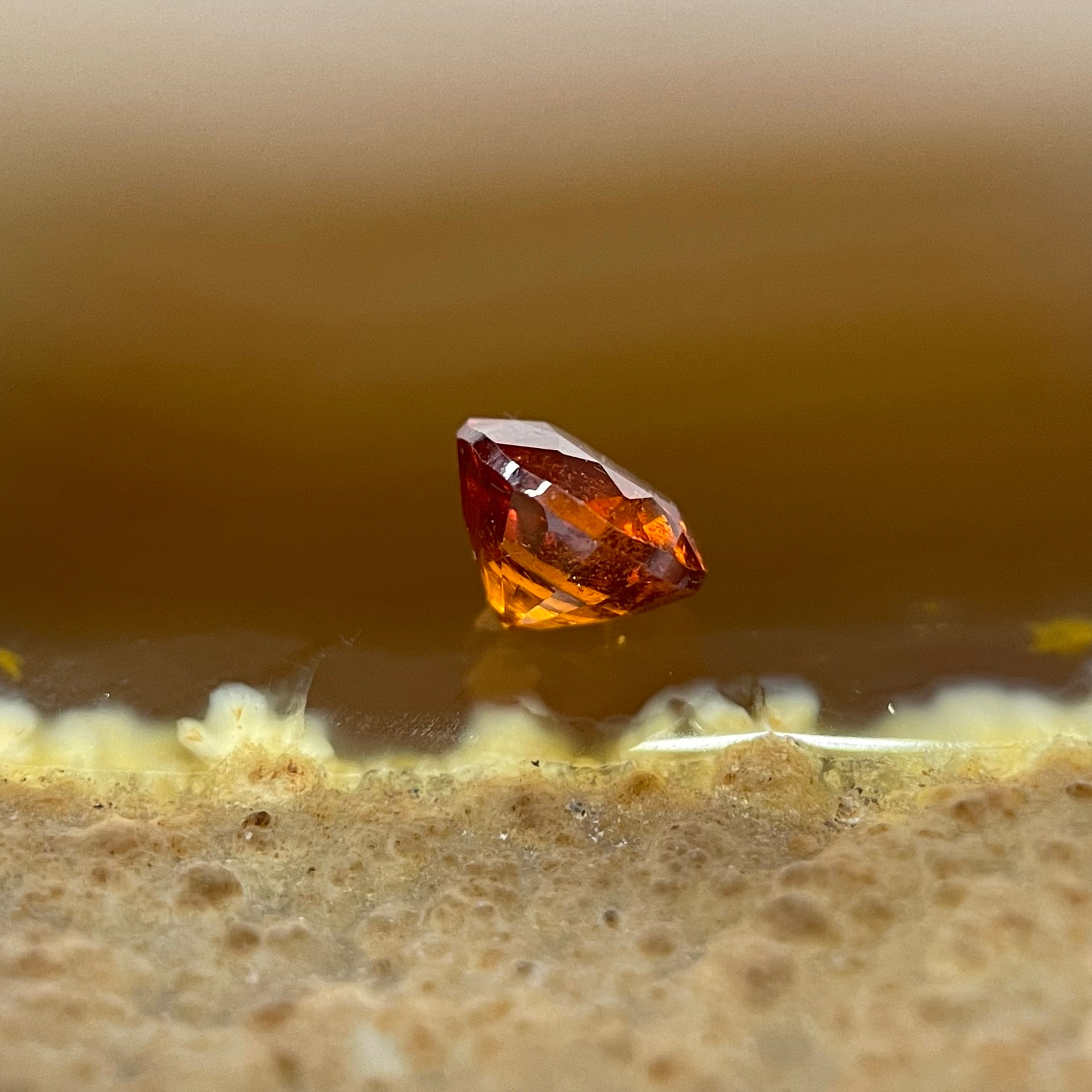 Natural Orange Red Garnet Crystal Stone for Setting - 0.70ct 4.9 by 4.9 by 3.4mm - Huangs Jadeite and Jewelry Pte Ltd