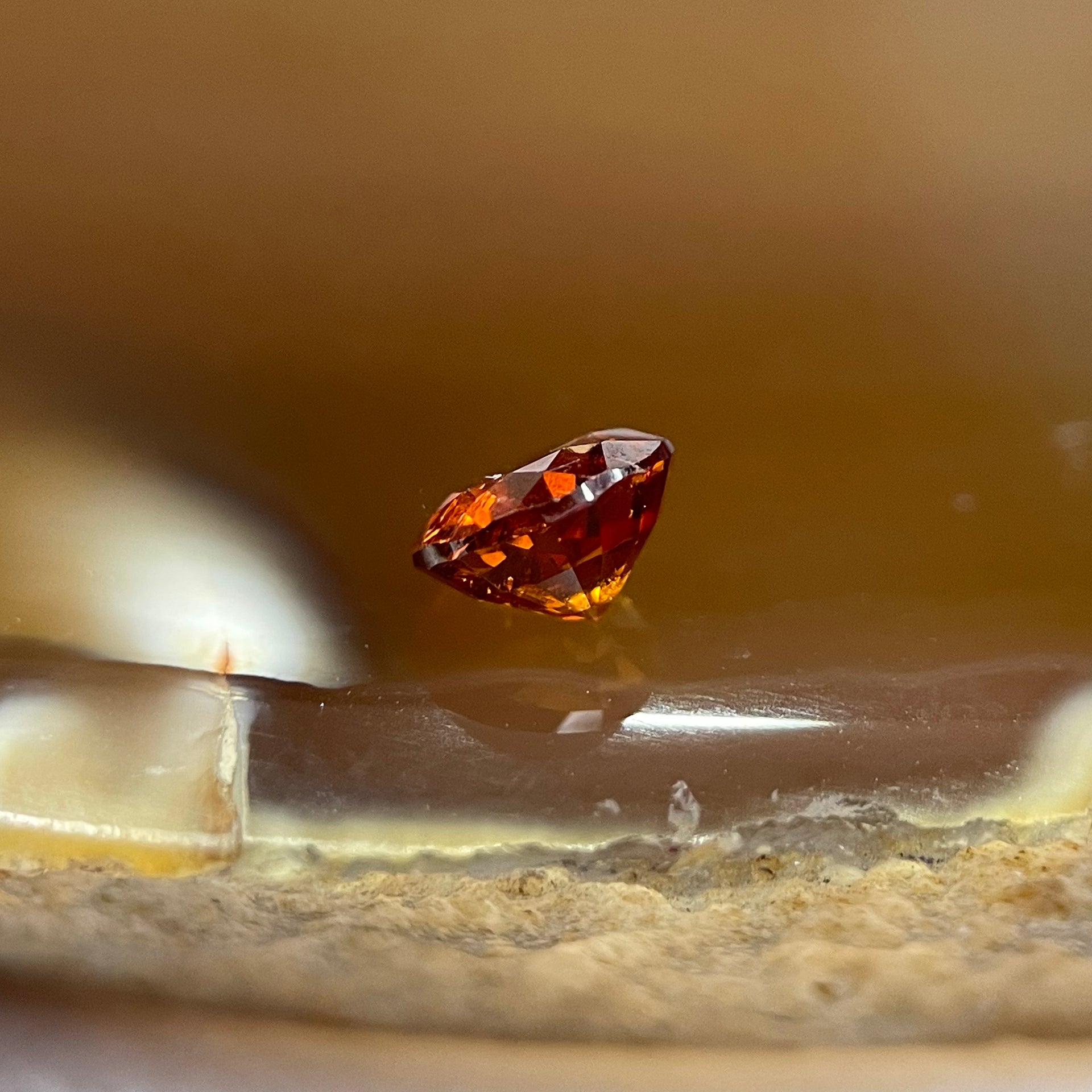 Natural Orange Red Garnet Crystal Stone for Setting - 0.60ct 4.8 by 4.8 by 3.0mm - Huangs Jadeite and Jewelry Pte Ltd