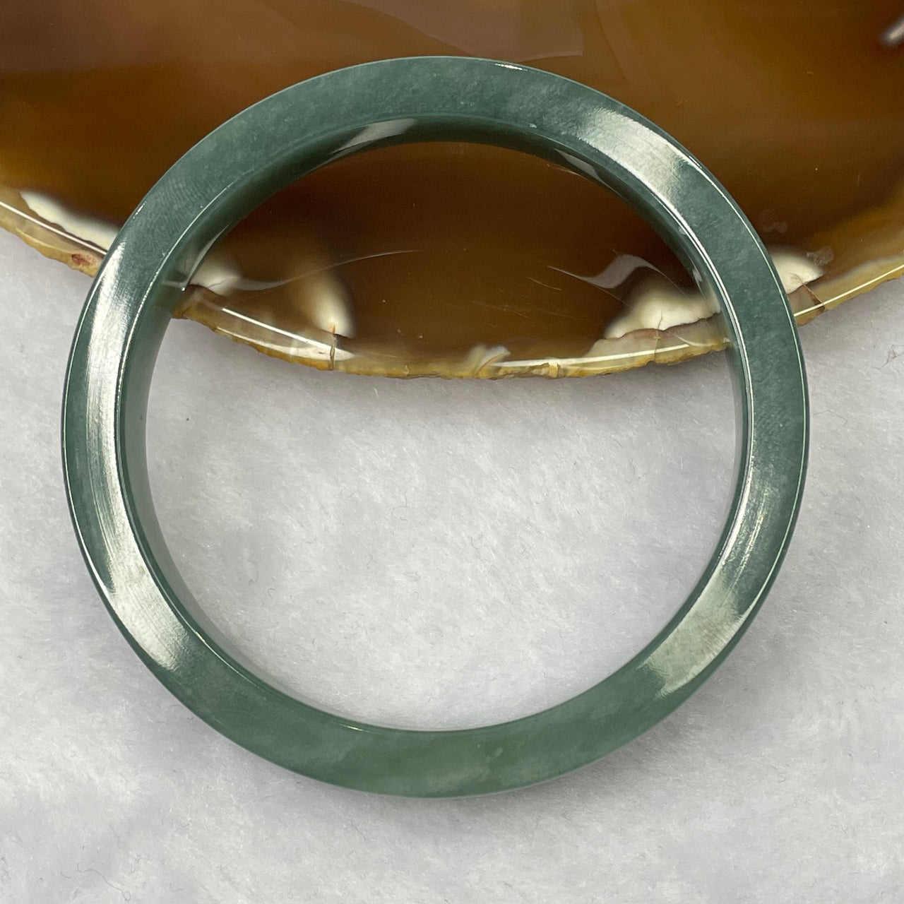 Type A Semi Icy Blueish Green Jadeite Bangle 43.52g inner diameter 59.0mm 10.1 by 6.6mm - Huangs Jadeite and Jewelry Pte Ltd