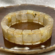 Natural Golden Rutilated Quartz Bracelet 手牌 - 65.46g 18.4 by 7.7mm/piece 19 pieces - Huangs Jadeite and Jewelry Pte Ltd